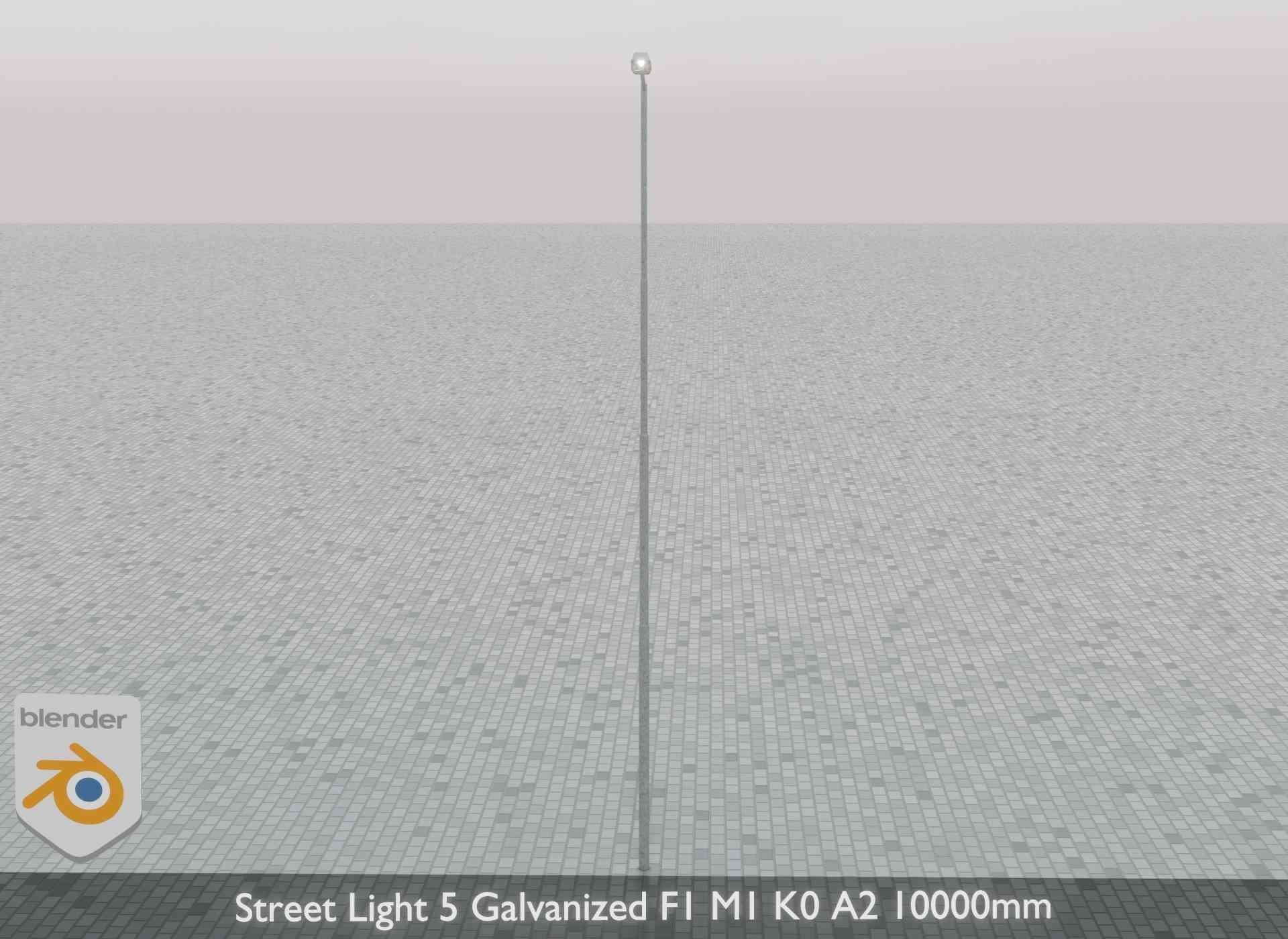 Street Light 5 Galvanized F1 M1 K0 A2 10000mm Low-poly 3D model_45