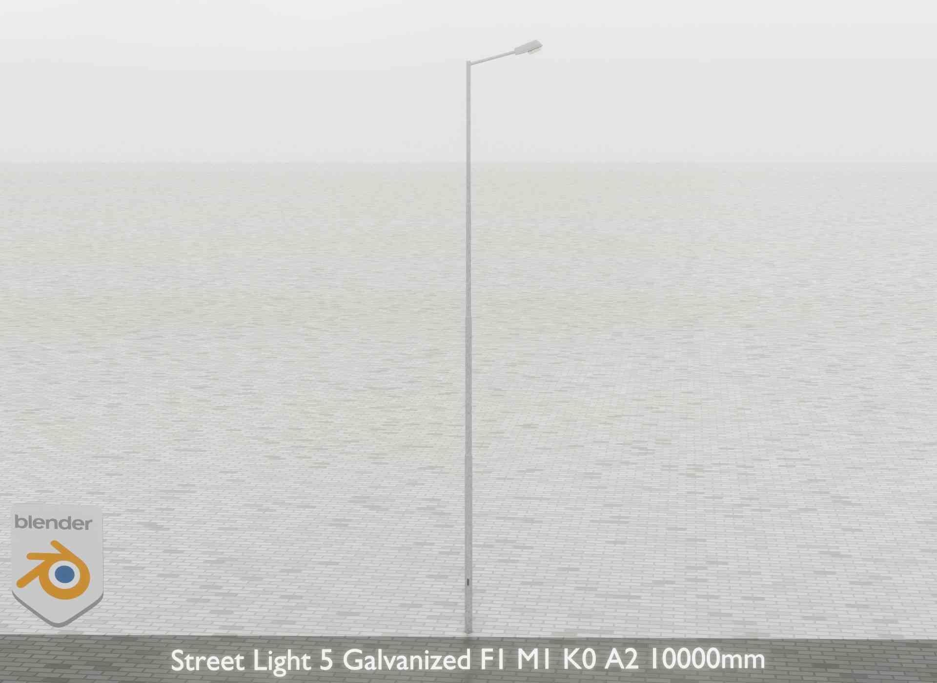 Street Light 5 Galvanized F1 M1 K0 A2 10000mm Low-poly 3D model_39