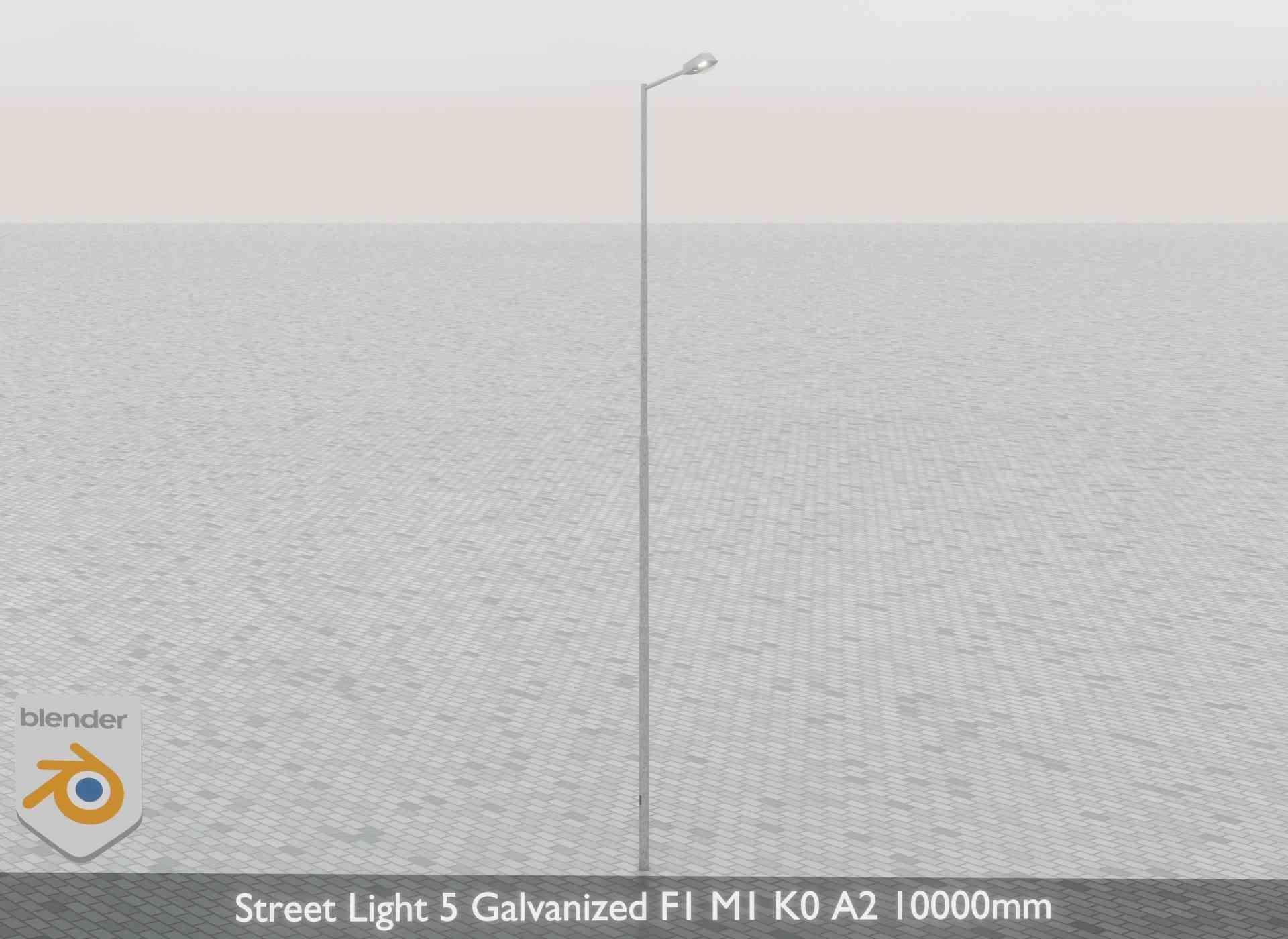 Street Light 5 Galvanized F1 M1 K0 A2 10000mm Low-poly 3D model_42