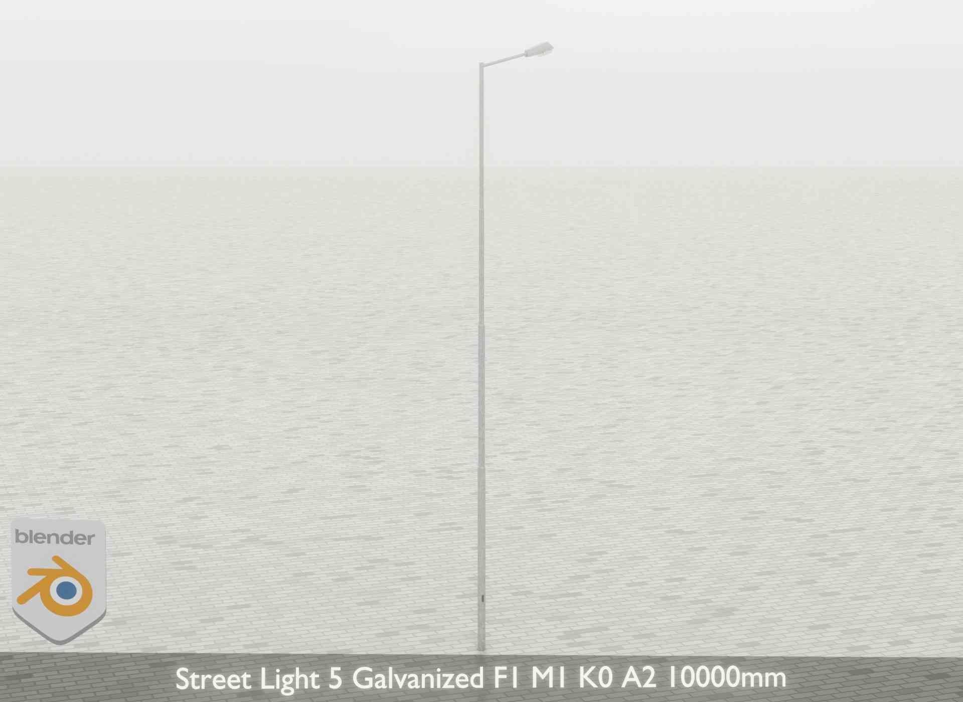 Street Light 5 Galvanized F1 M1 K0 A2 10000mm Low-poly 3D model_37