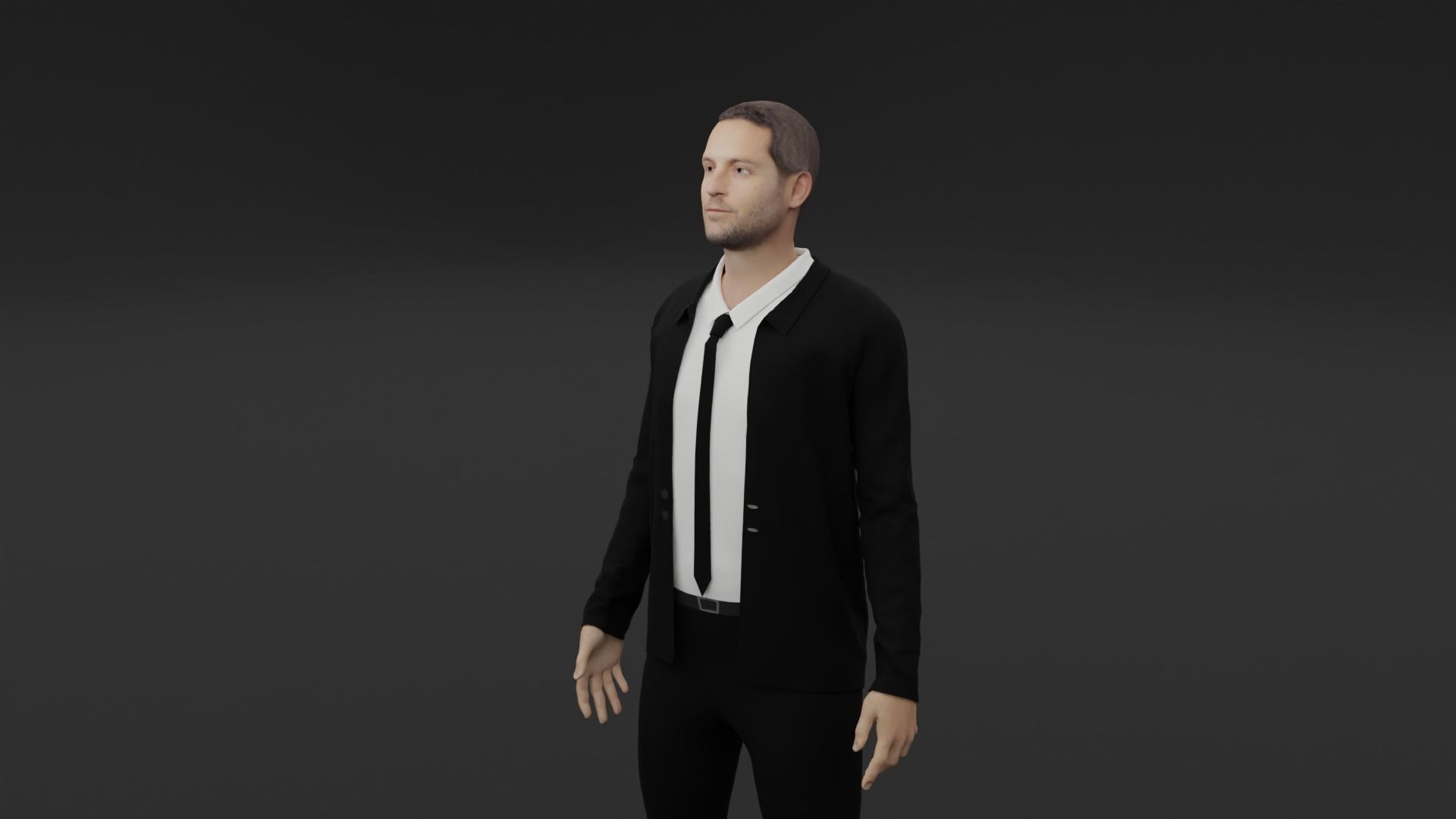 Tobey Maguire Low-poly 3D model_6