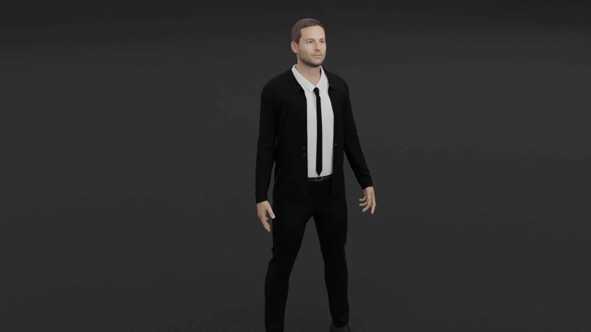 Tobey Maguire Low-poly 3D model_3