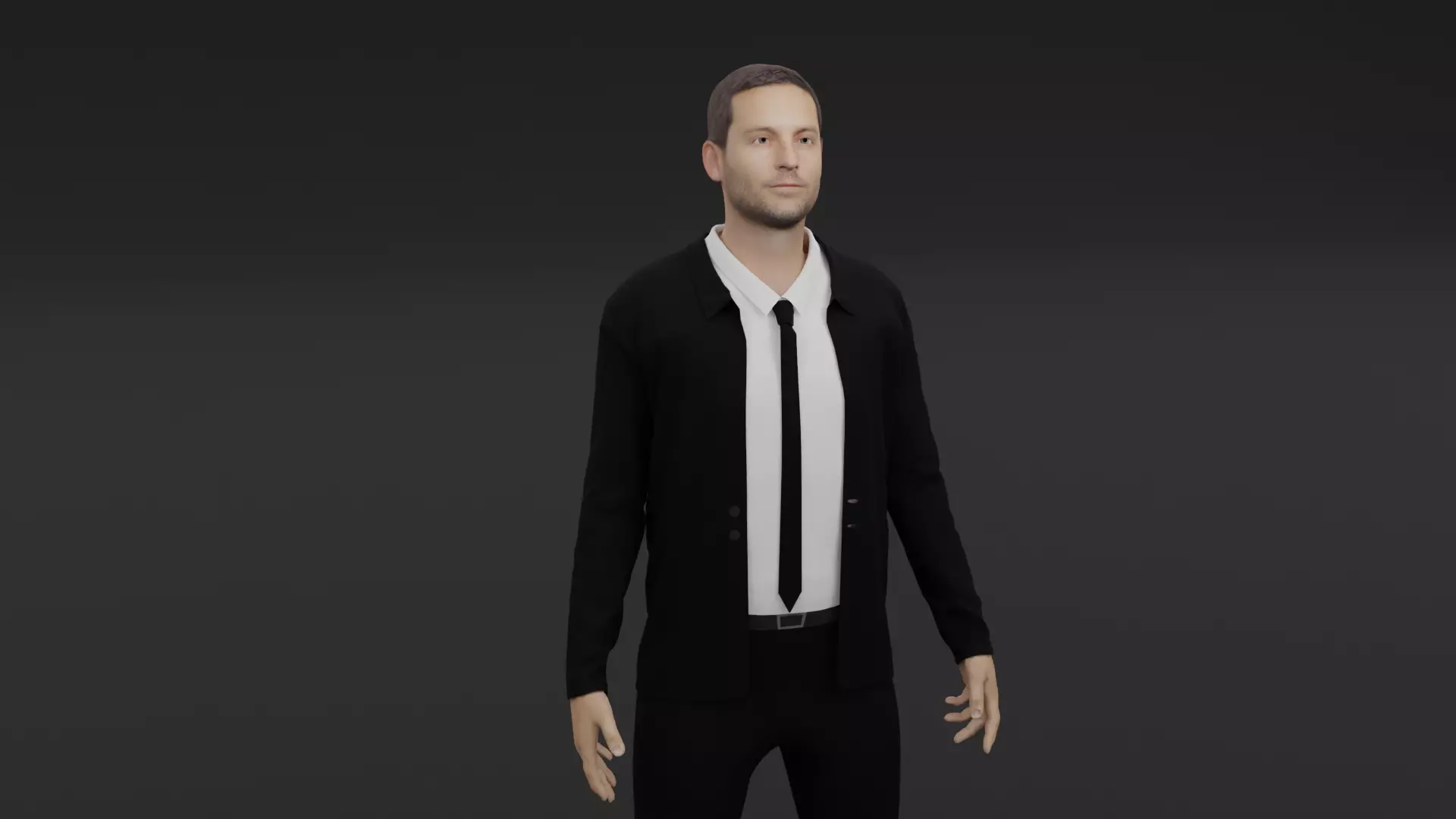 Tobey Maguire Low-poly 3D model_0
