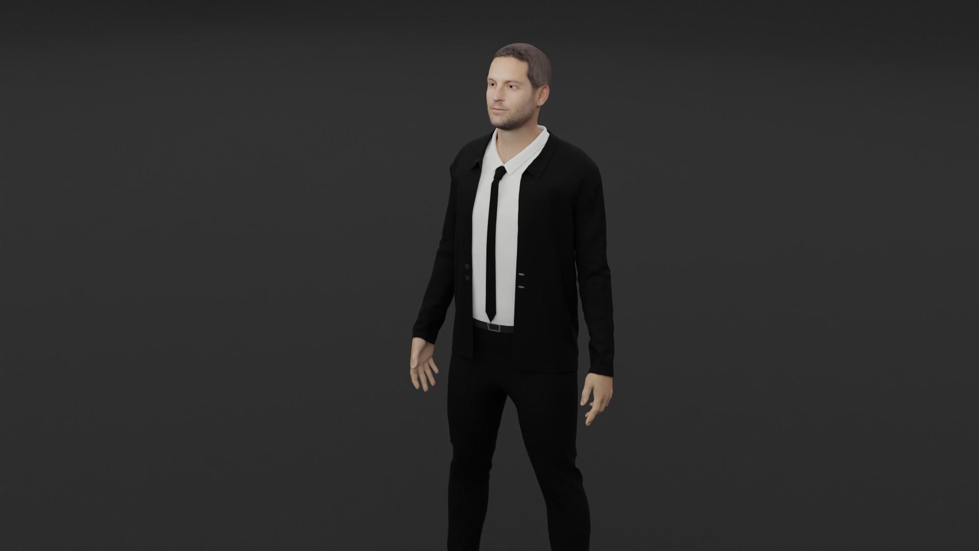 Tobey Maguire Low-poly 3D model_4