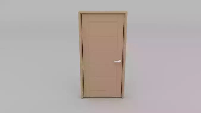 Door and door frame Low-poly 3D model