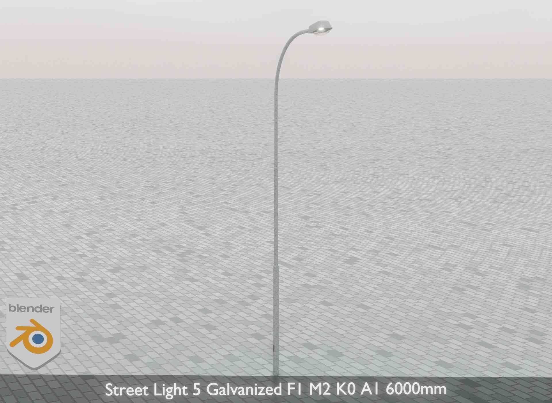 Street Light 5 Galvanized F1 M2 K0 A1 6000mm Low-poly 3D model_43