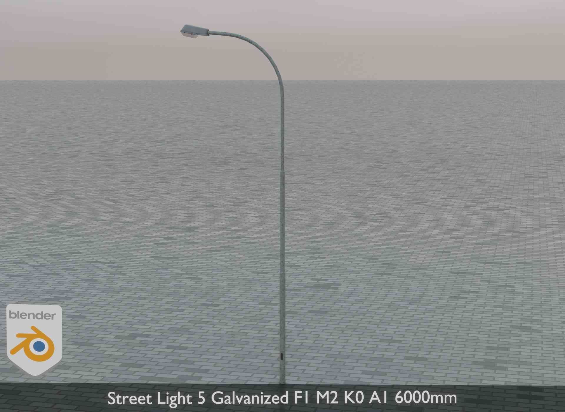 Street Light 5 Galvanized F1 M2 K0 A1 6000mm Low-poly 3D model_1