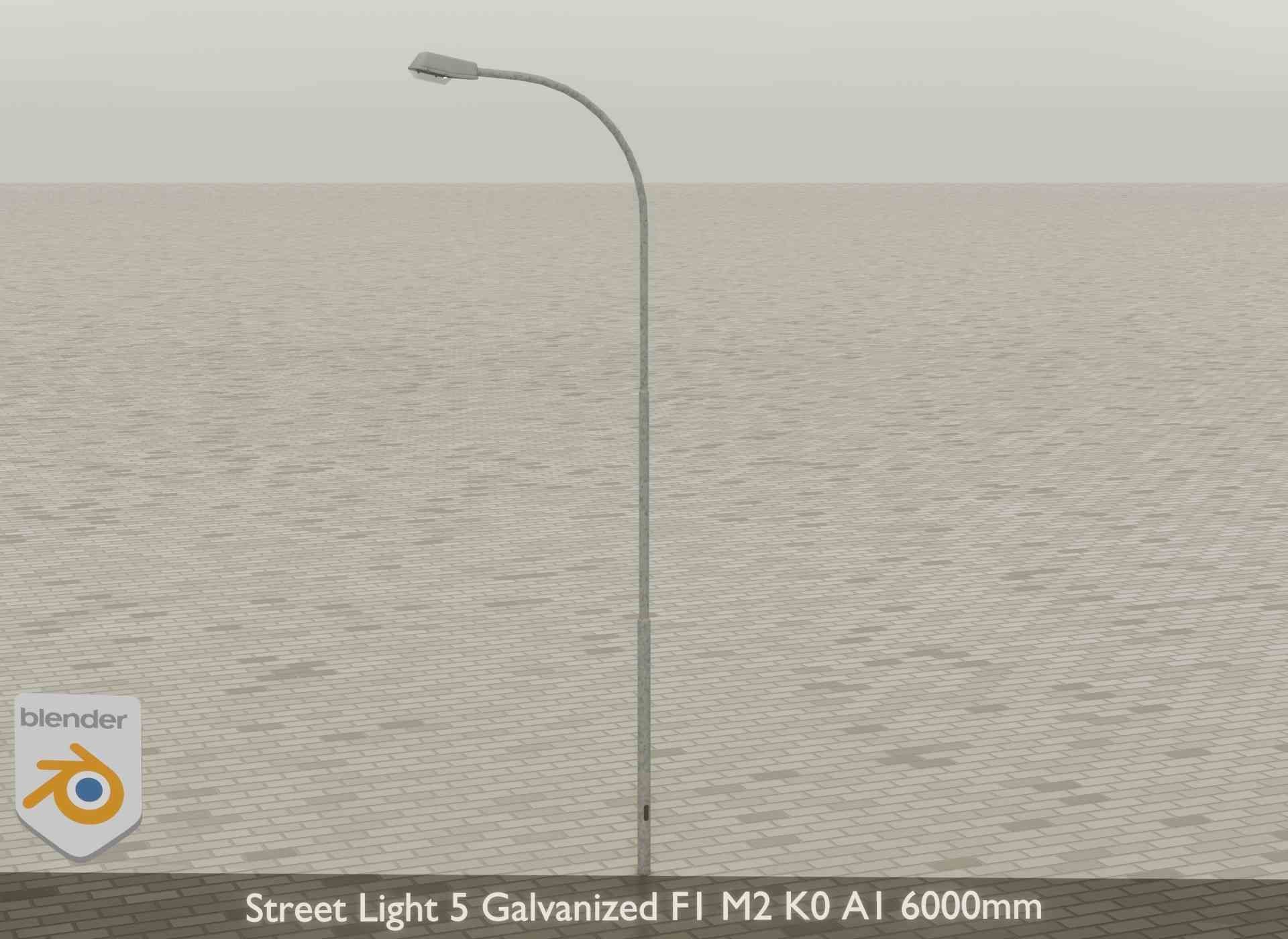 Street Light 5 Galvanized F1 M2 K0 A1 6000mm Low-poly 3D model_24