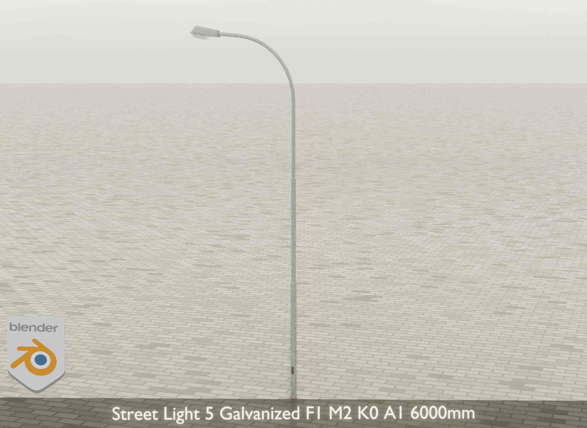 Street Light 5 Galvanized F1 M2 K0 A1 6000mm Low-poly 3D model_27