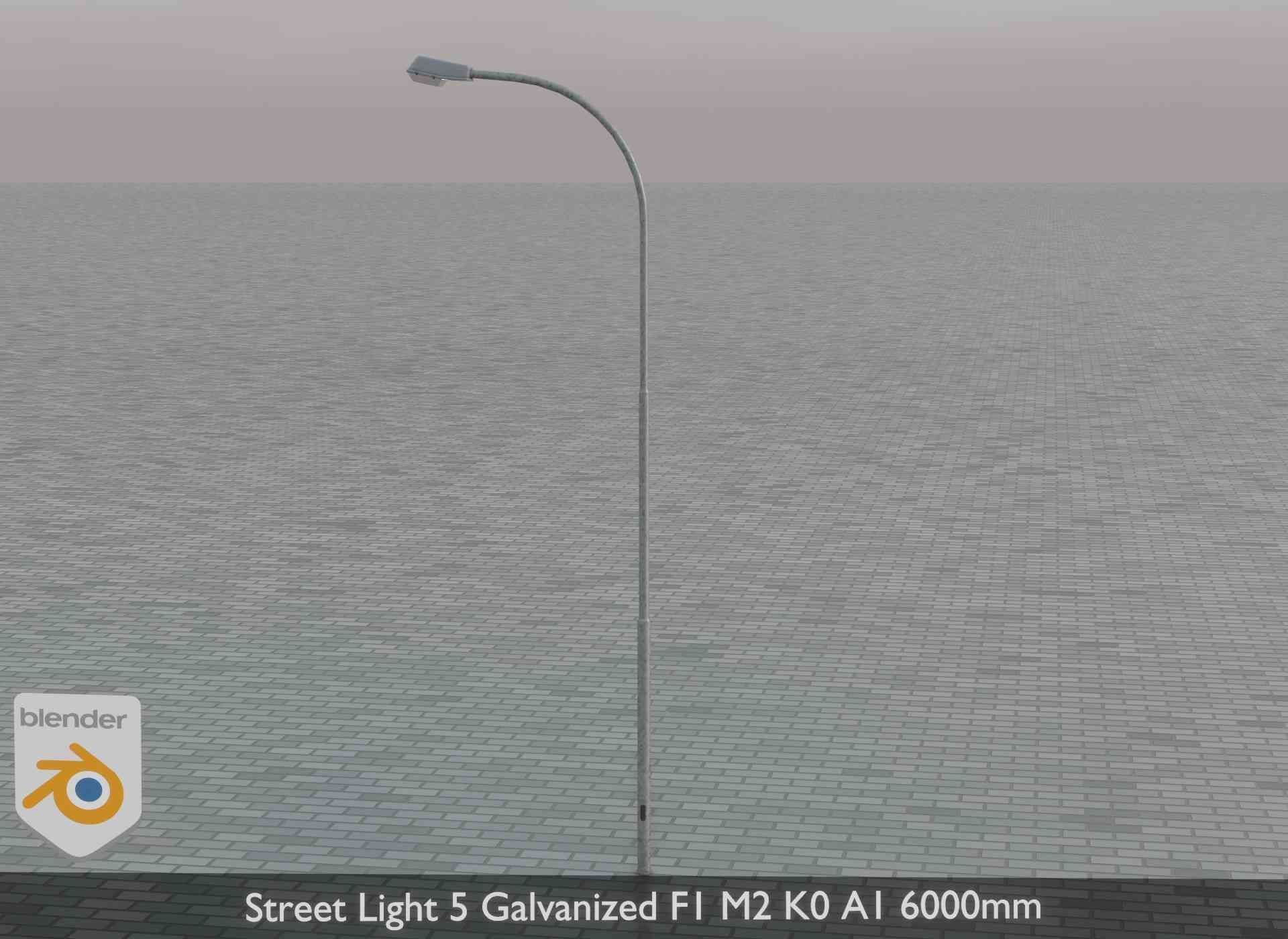 Street Light 5 Galvanized F1 M2 K0 A1 6000mm Low-poly 3D model_52