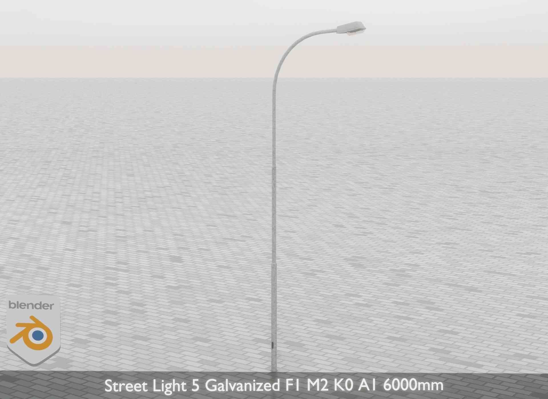 Street Light 5 Galvanized F1 M2 K0 A1 6000mm Low-poly 3D model_41