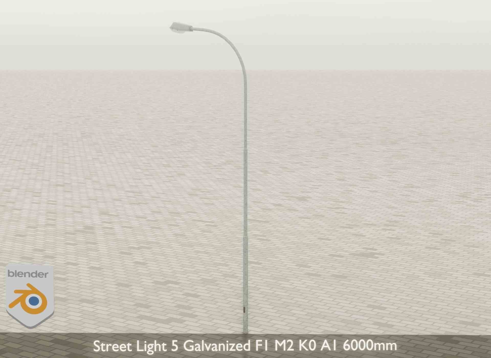 Street Light 5 Galvanized F1 M2 K0 A1 6000mm Low-poly 3D model_28