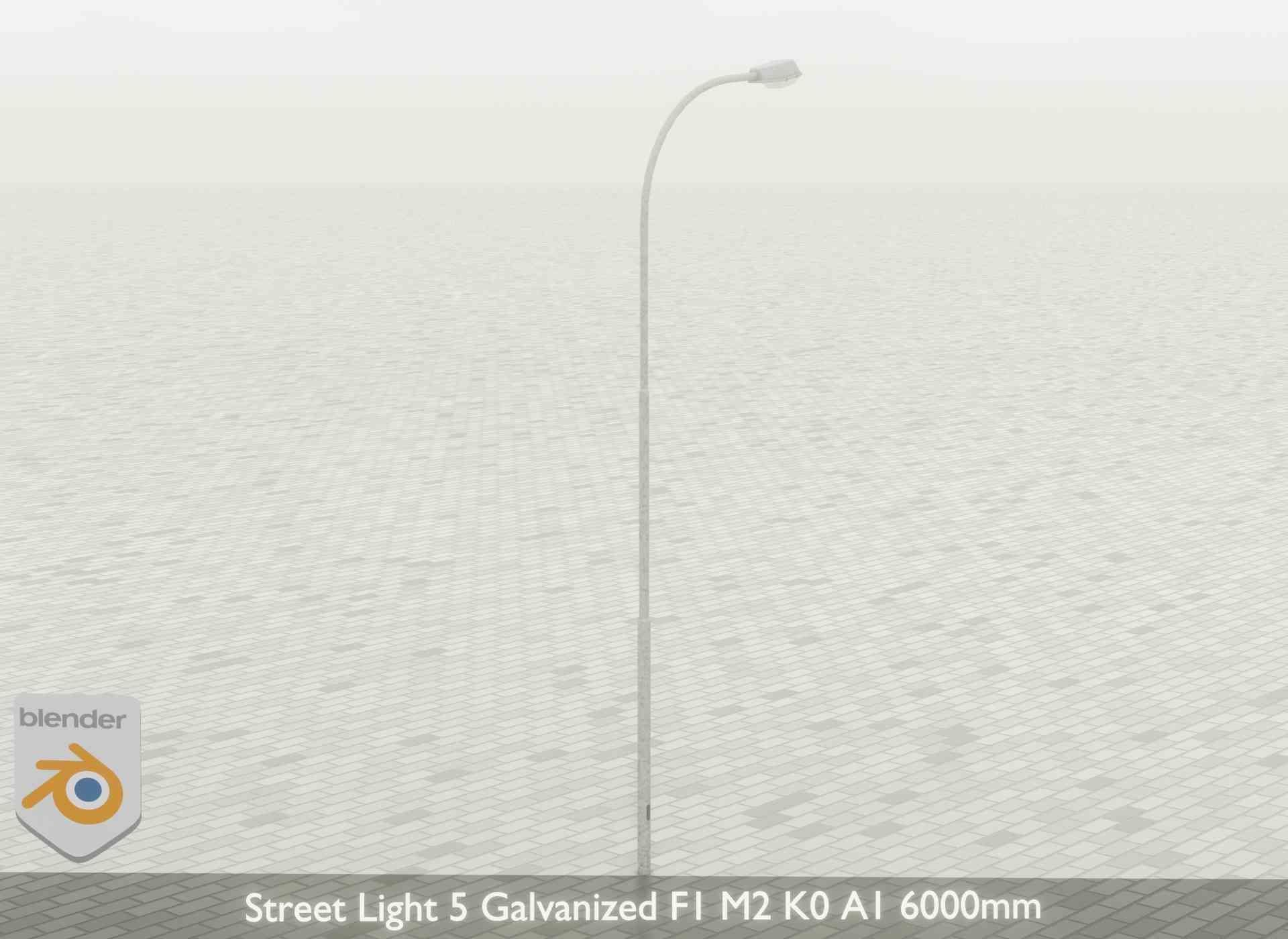 Street Light 5 Galvanized F1 M2 K0 A1 6000mm Low-poly 3D model_35
