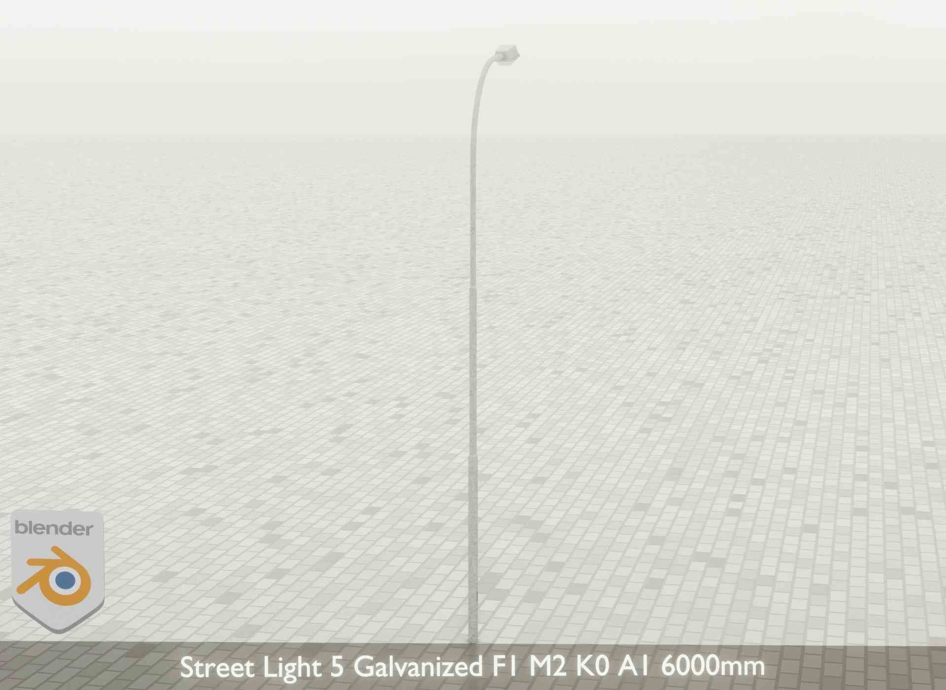 Street Light 5 Galvanized F1 M2 K0 A1 6000mm Low-poly 3D model_33