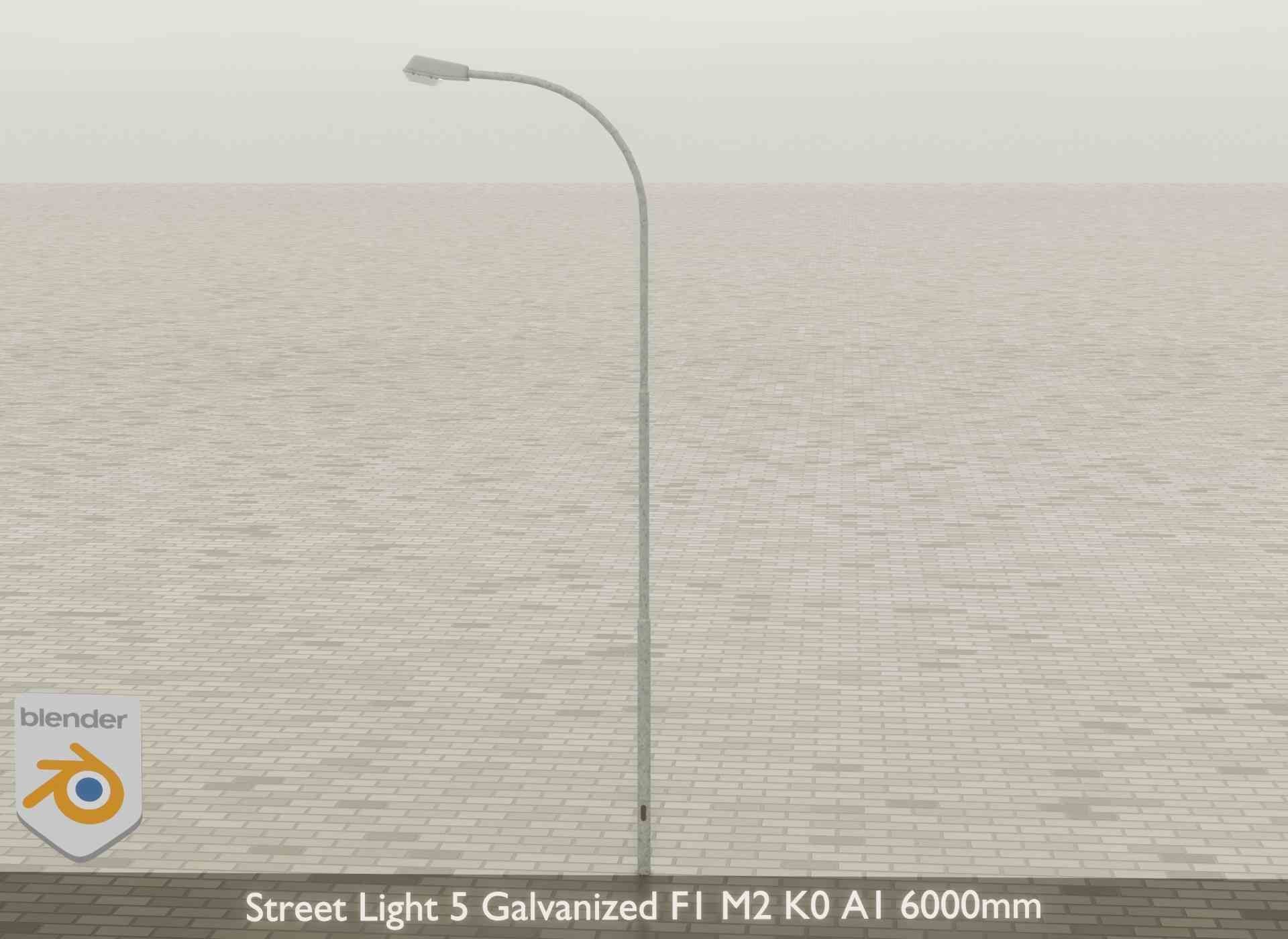 Street Light 5 Galvanized F1 M2 K0 A1 6000mm Low-poly 3D model_26