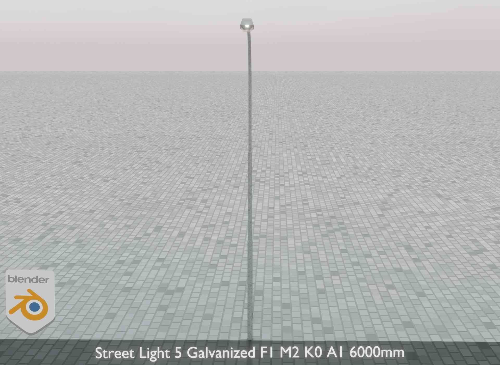 Street Light 5 Galvanized F1 M2 K0 A1 6000mm Low-poly 3D model_45