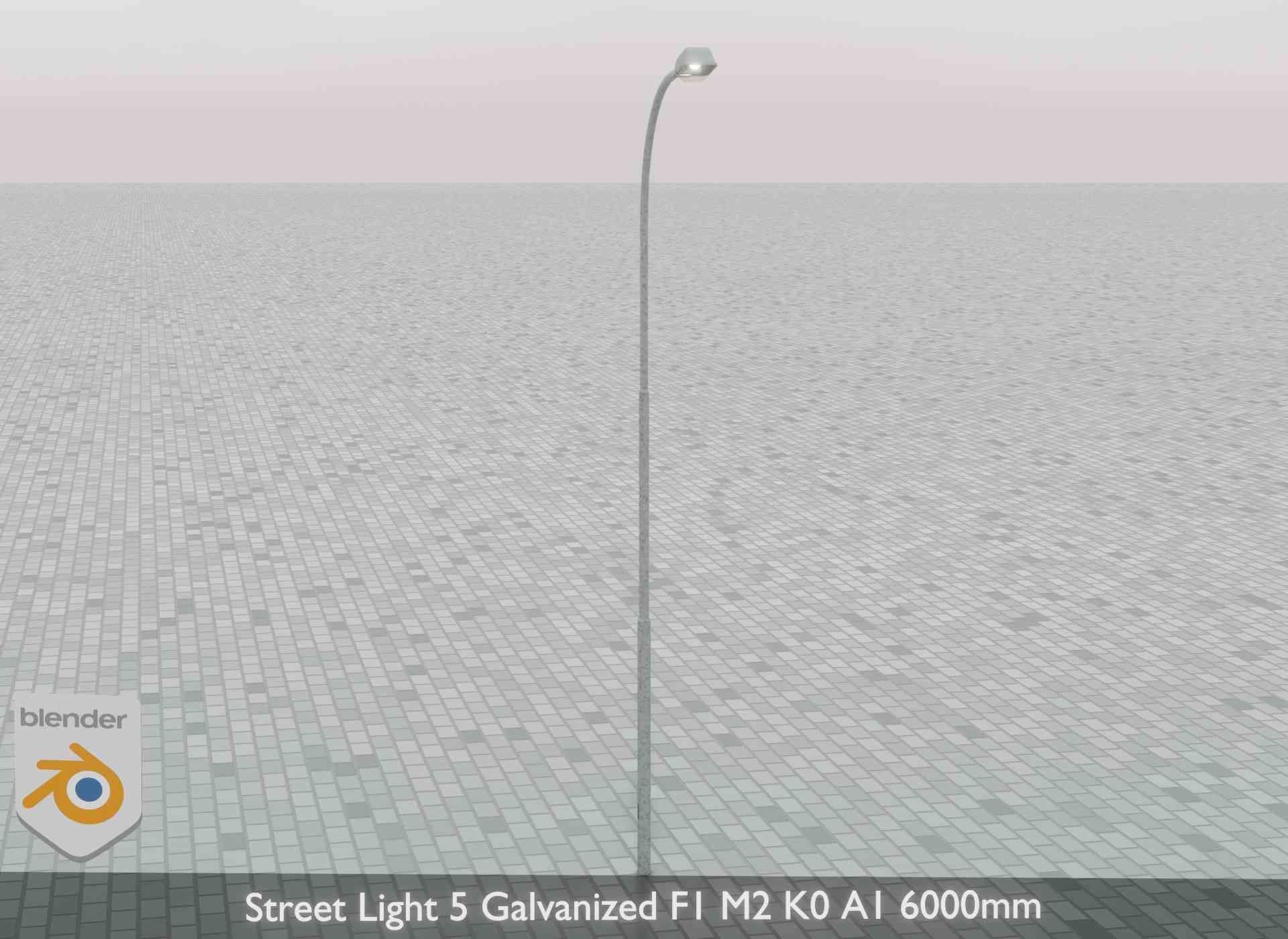 Street Light 5 Galvanized F1 M2 K0 A1 6000mm Low-poly 3D model_44