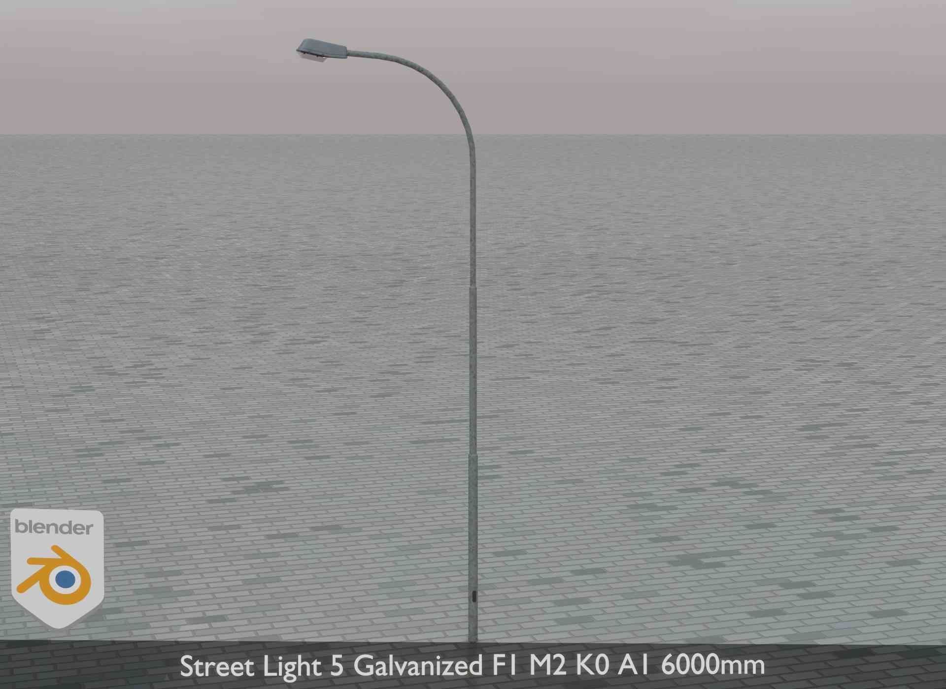 Street Light 5 Galvanized F1 M2 K0 A1 6000mm Low-poly 3D model_50