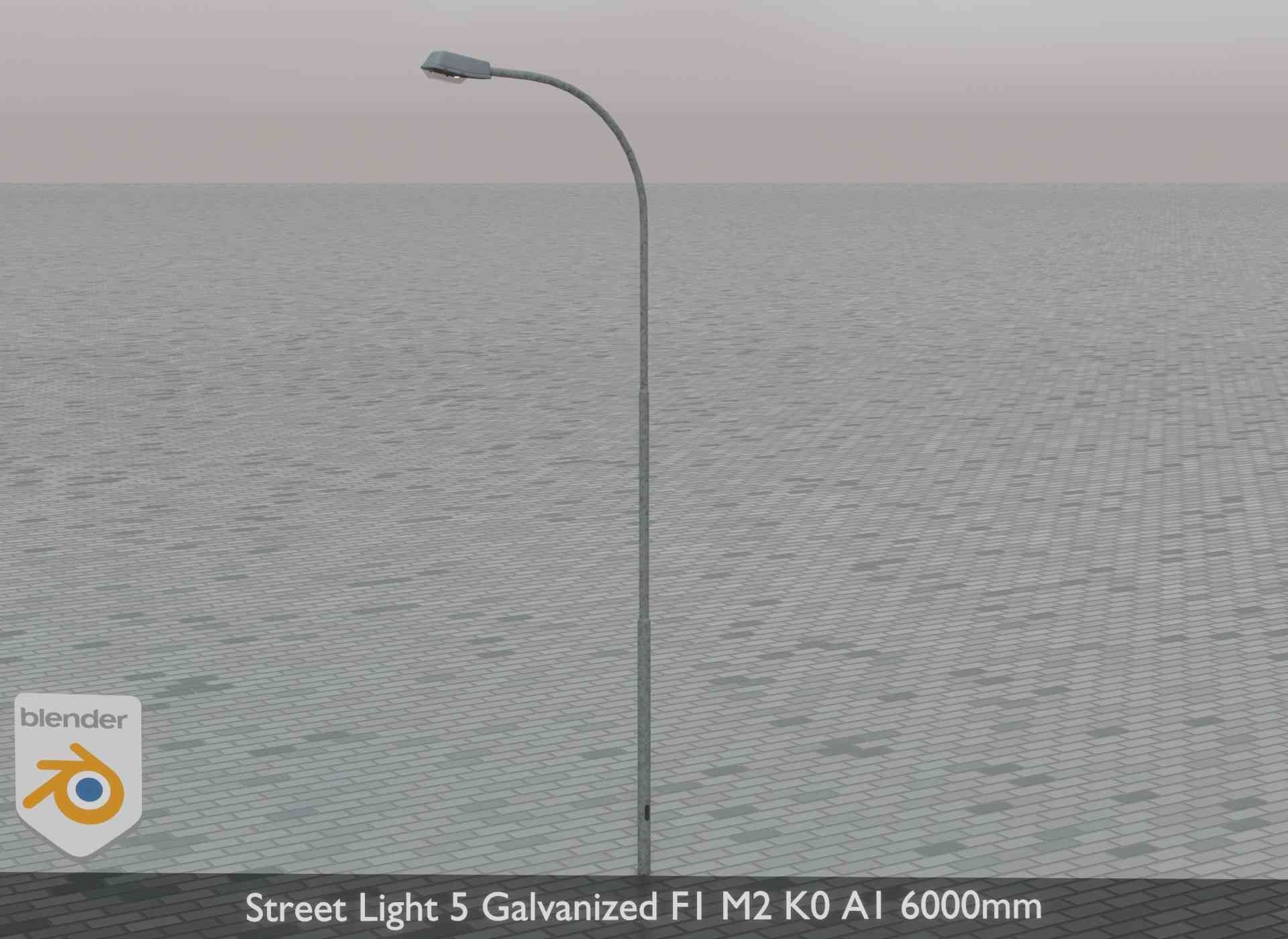 Street Light 5 Galvanized F1 M2 K0 A1 6000mm Low-poly 3D model_49