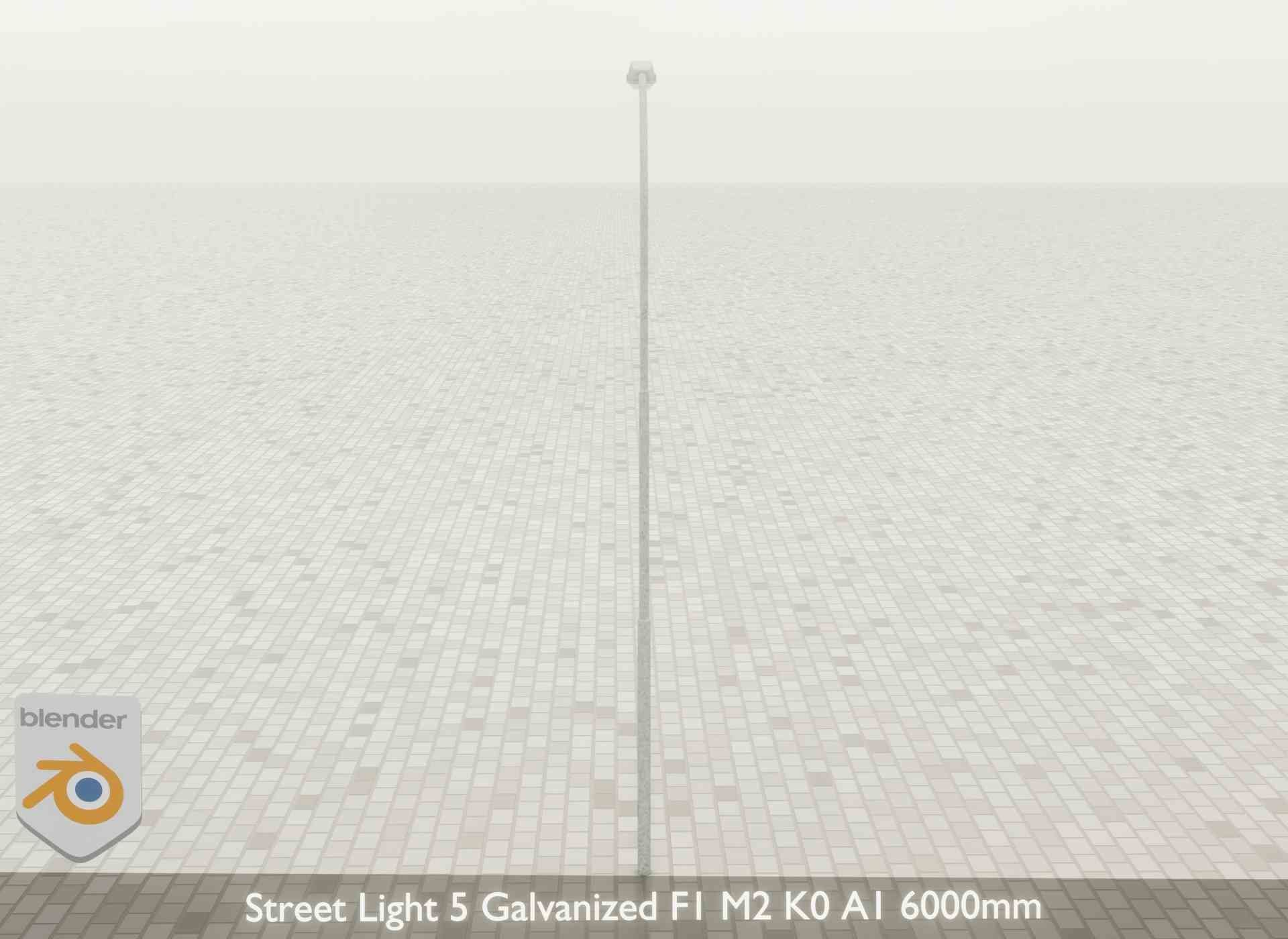 Street Light 5 Galvanized F1 M2 K0 A1 6000mm Low-poly 3D model_32