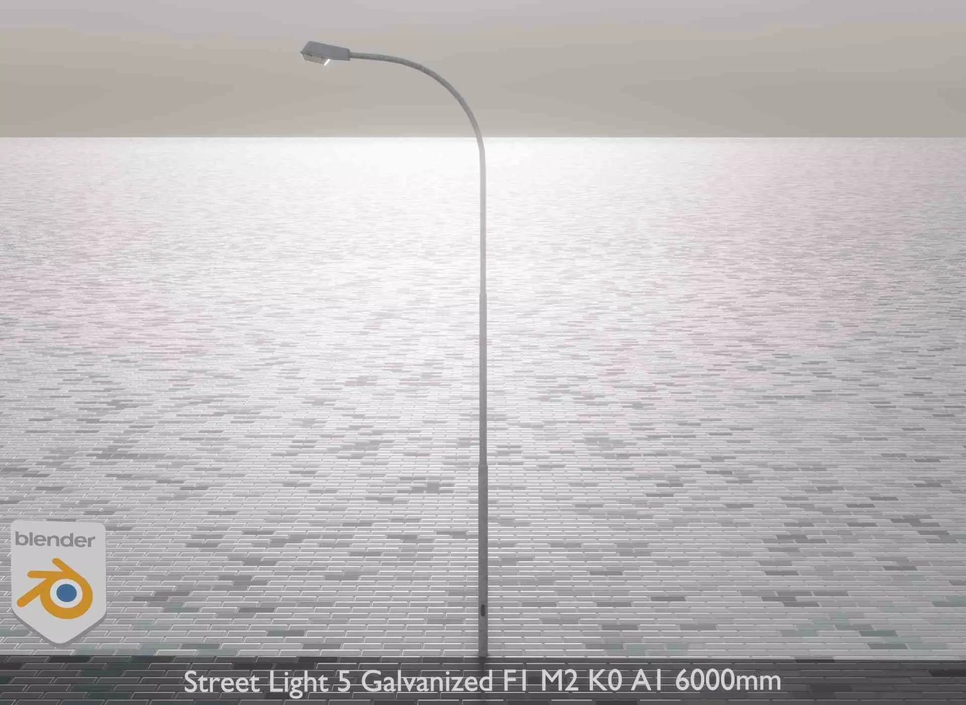 Street Light 5 Galvanized F1 M2 K0 A1 6000mm Low-poly 3D model_0