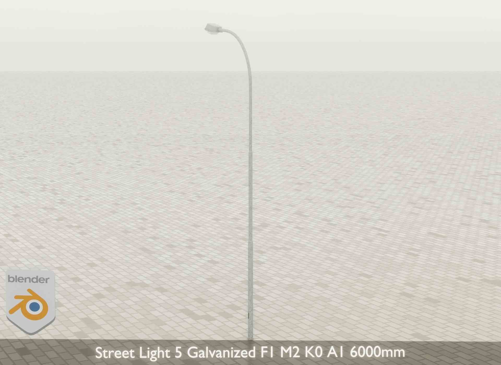 Street Light 5 Galvanized F1 M2 K0 A1 6000mm Low-poly 3D model_30
