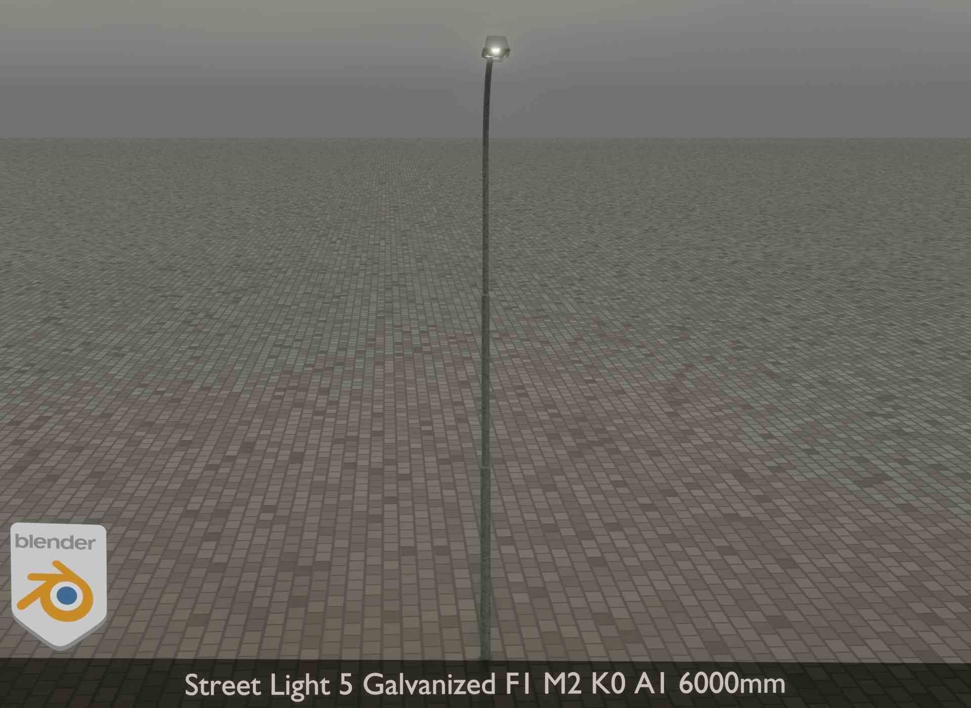Street Light 5 Galvanized F1 M2 K0 A1 6000mm Low-poly 3D model_19