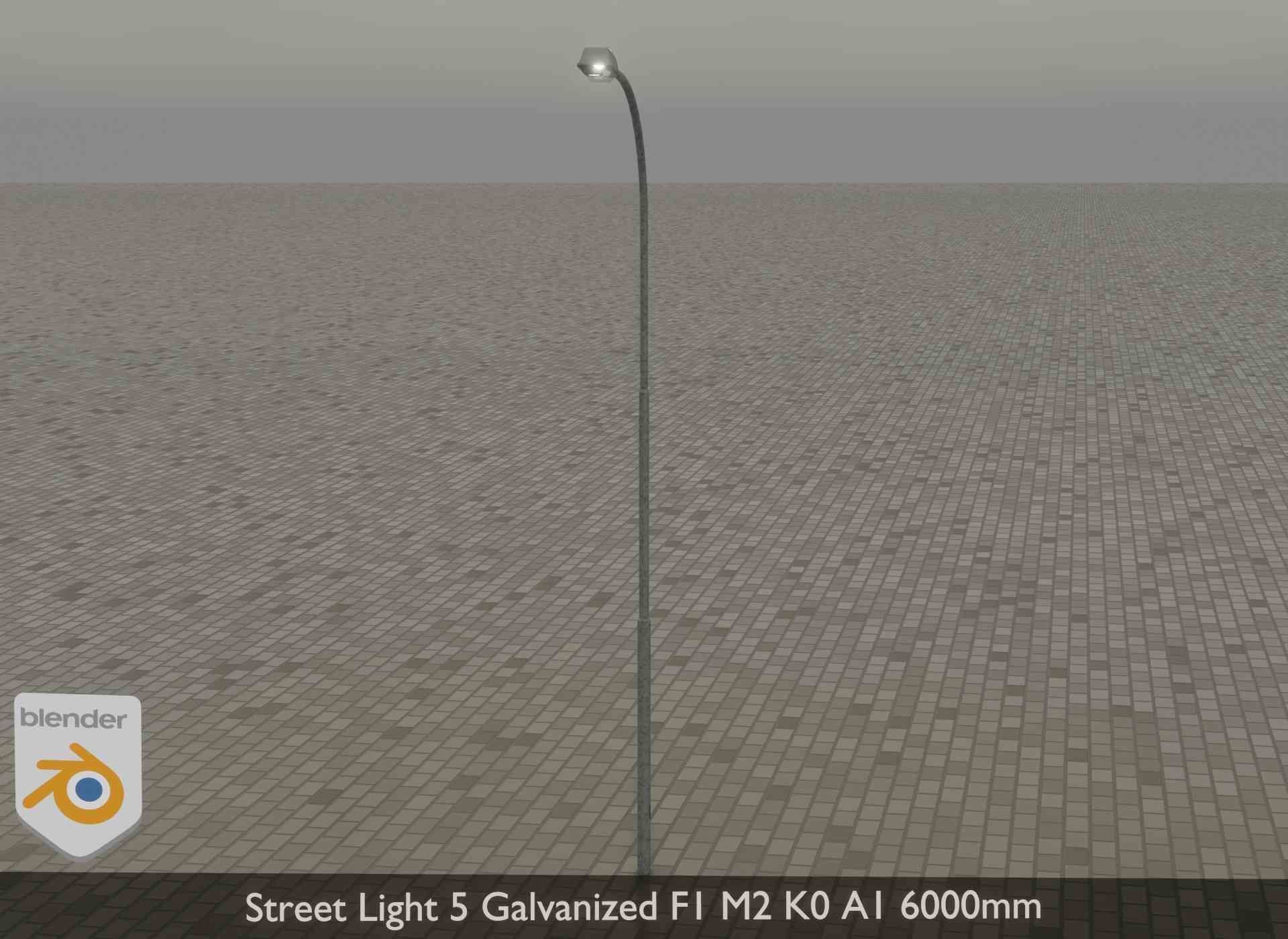 Street Light 5 Galvanized F1 M2 K0 A1 6000mm Low-poly 3D model_20