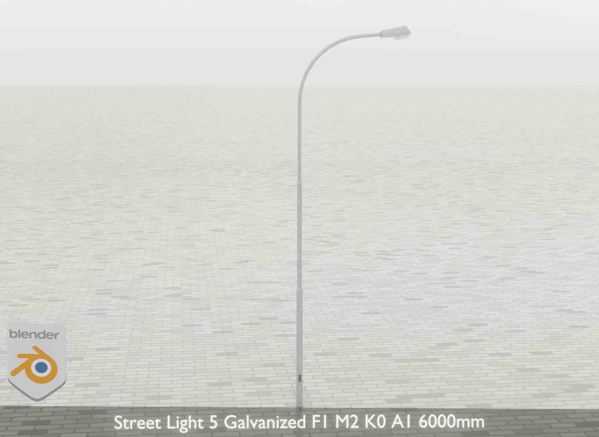 Street Light 5 Galvanized F1 M2 K0 A1 6000mm Low-poly 3D model_38