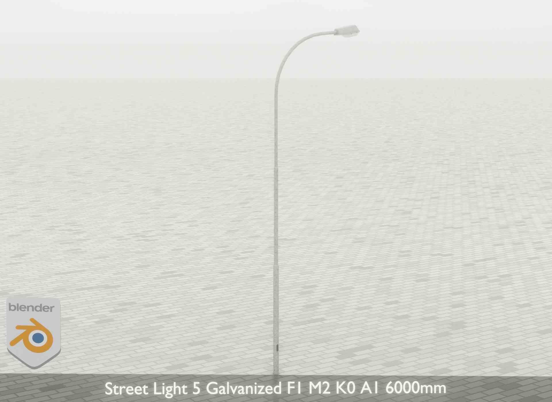 Street Light 5 Galvanized F1 M2 K0 A1 6000mm Low-poly 3D model_36