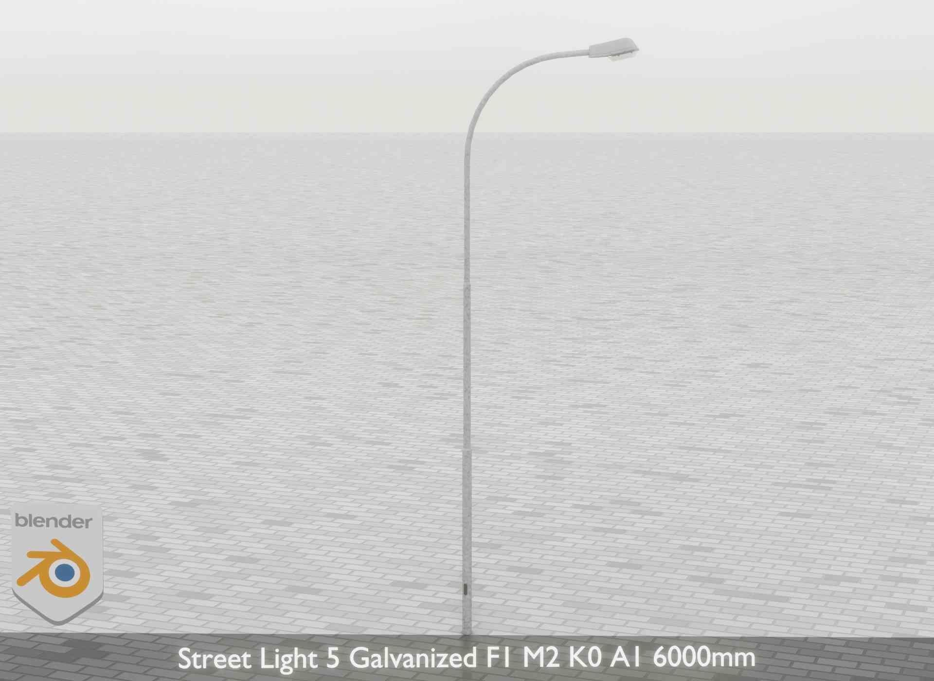 Street Light 5 Galvanized F1 M2 K0 A1 6000mm Low-poly 3D model_40