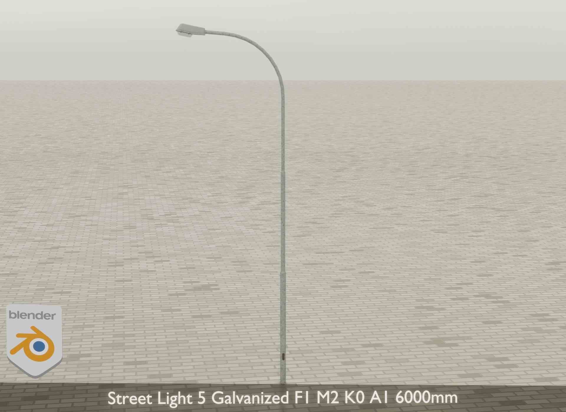 Street Light 5 Galvanized F1 M2 K0 A1 6000mm Low-poly 3D model_25