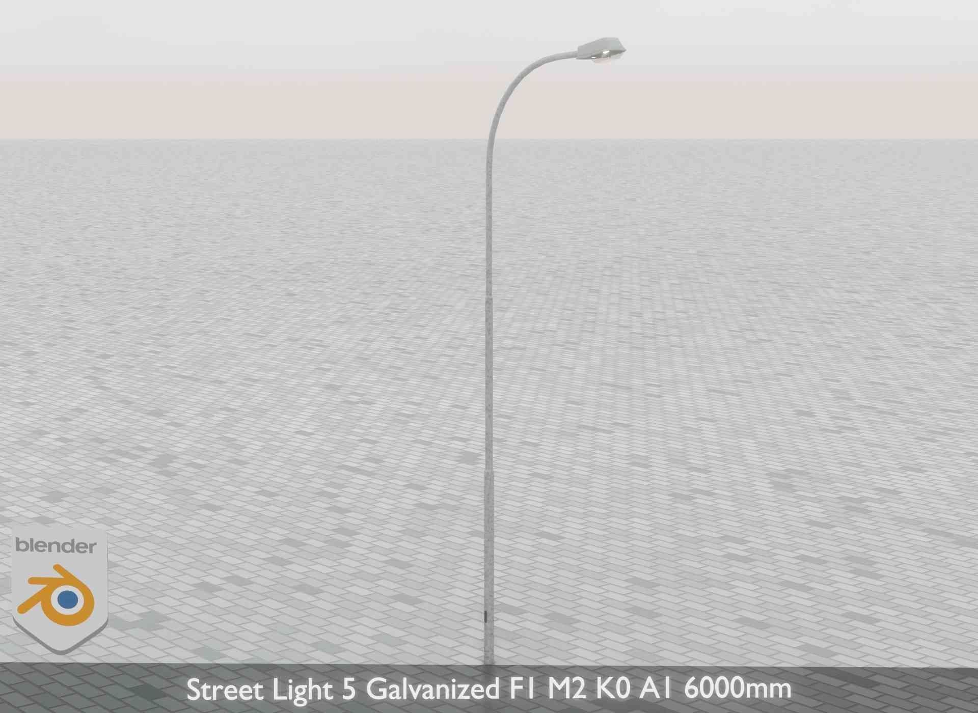 Street Light 5 Galvanized F1 M2 K0 A1 6000mm Low-poly 3D model_42