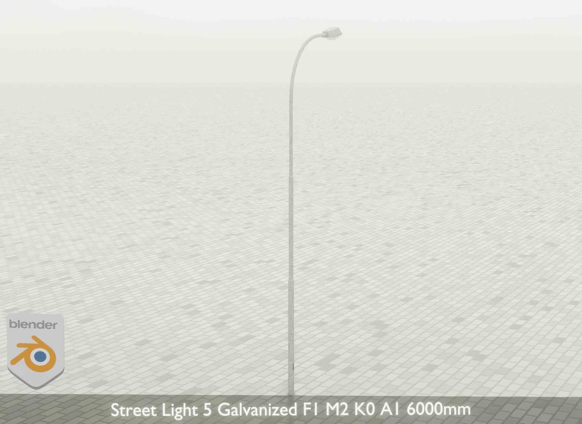 Street Light 5 Galvanized F1 M2 K0 A1 6000mm Low-poly 3D model_34