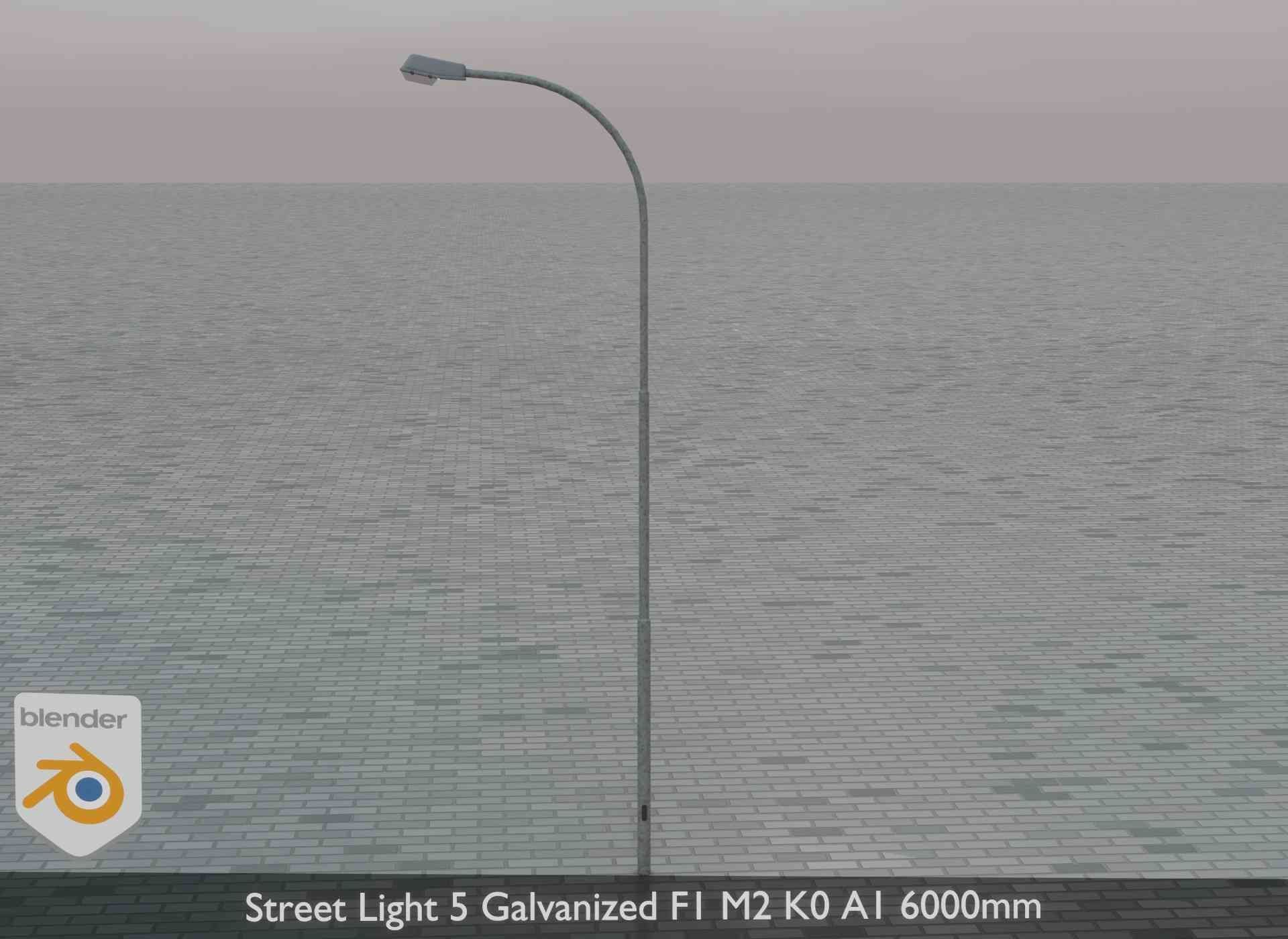 Street Light 5 Galvanized F1 M2 K0 A1 6000mm Low-poly 3D model_51