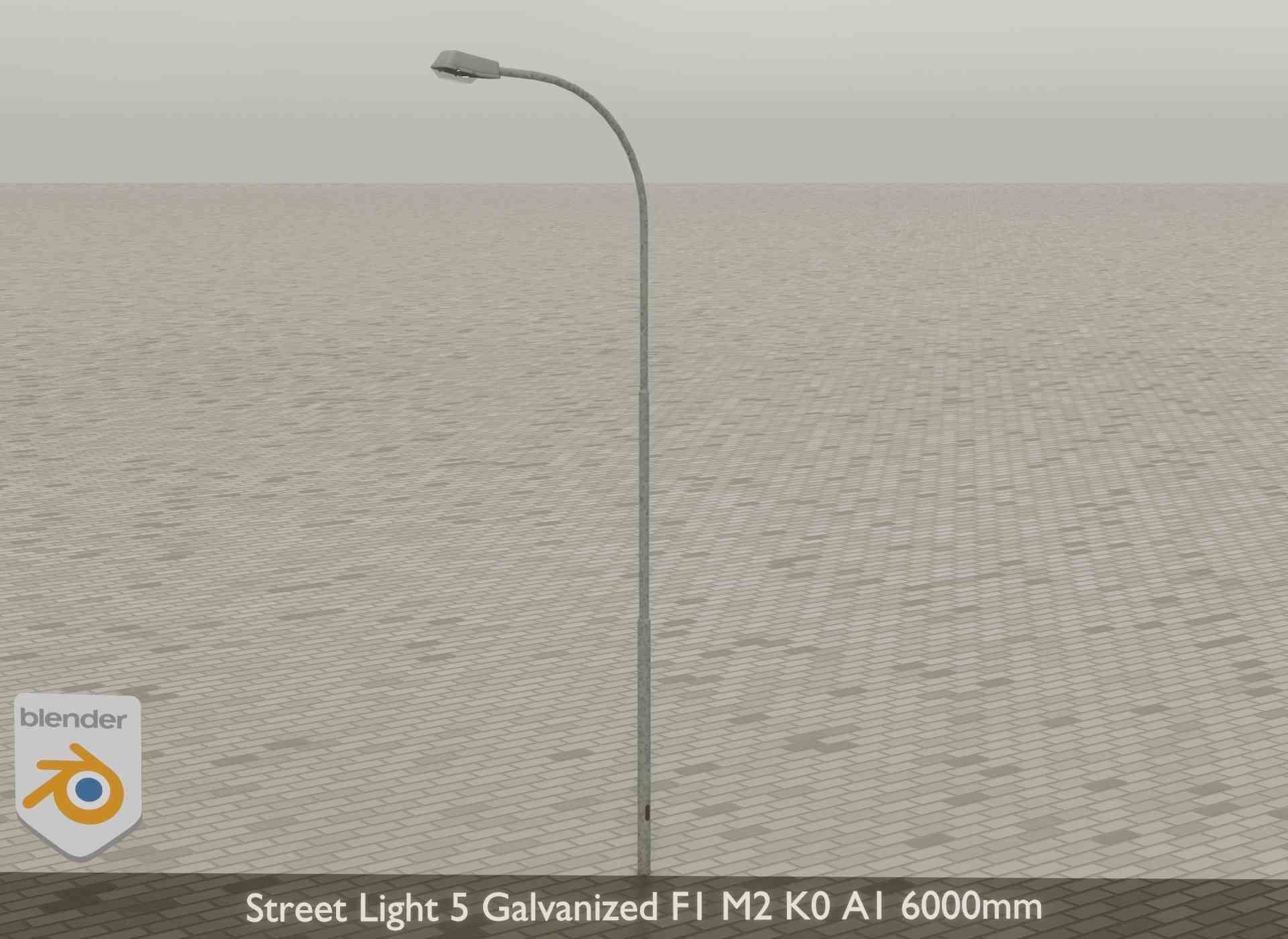 Street Light 5 Galvanized F1 M2 K0 A1 6000mm Low-poly 3D model_23
