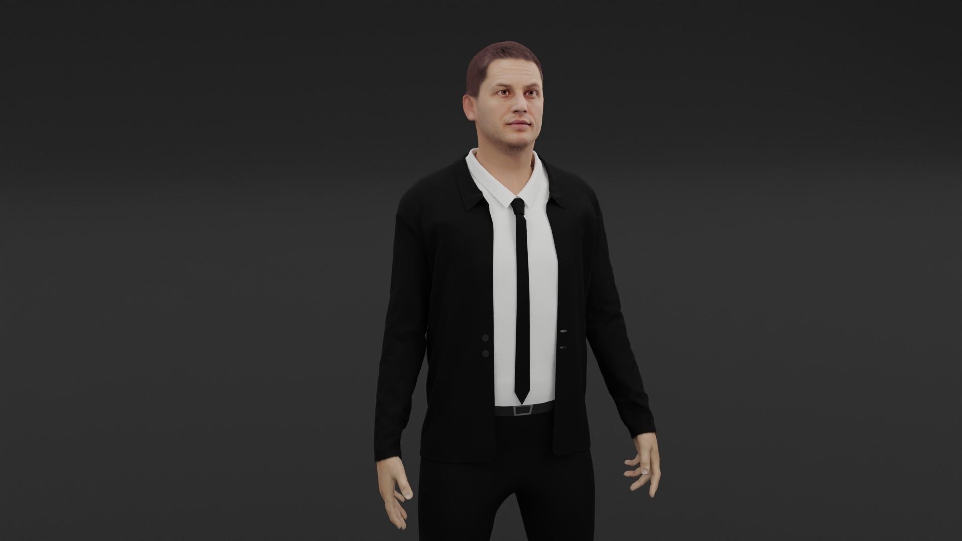 Tom Hardy Low-poly 3D model_4