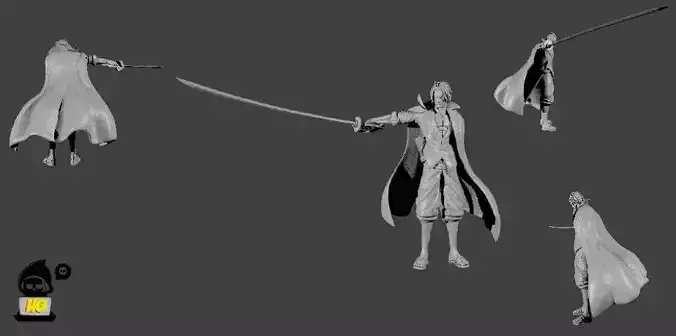 Akagami Shanks - One piece 3D print model 3D print model 3D print model