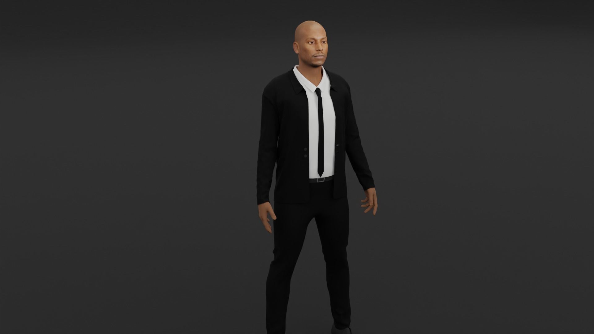 Tyrese Gibson Low-poly 3D model_3