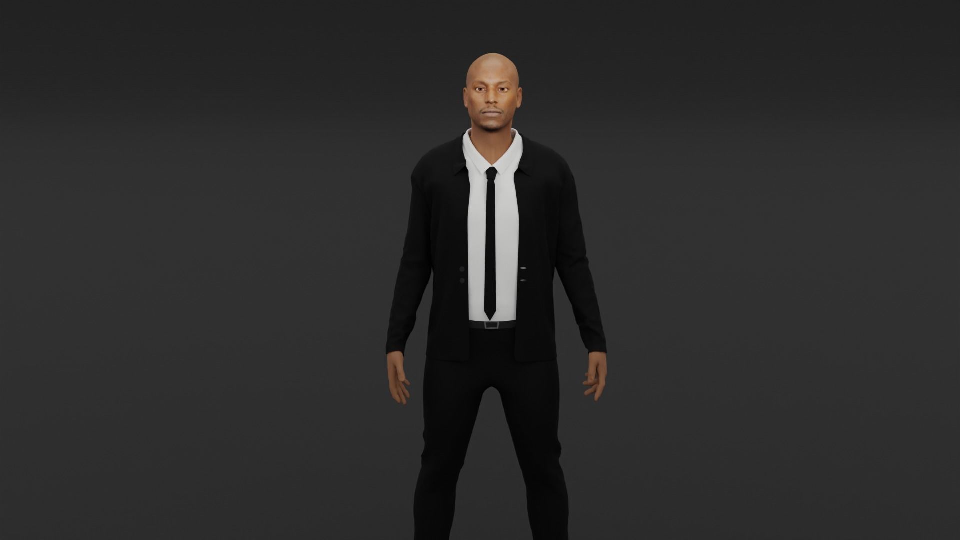 Tyrese Gibson Low-poly 3D model_1