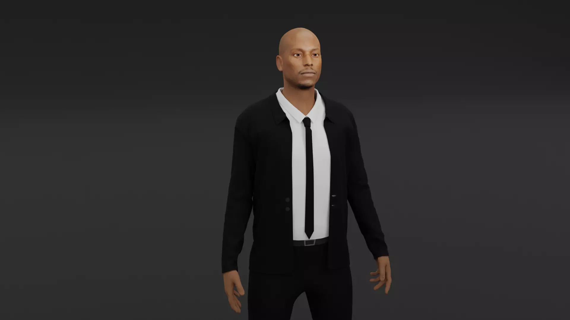 Tyrese Gibson Low-poly 3D model_0