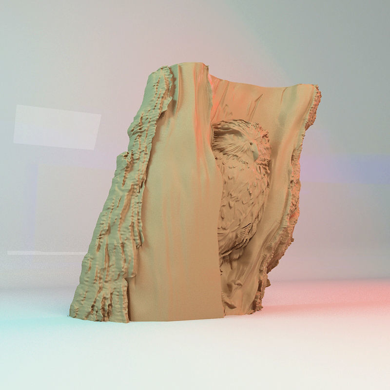 Owl in the hollow 3d stl Model CNC Router Engraver 3D print model_2