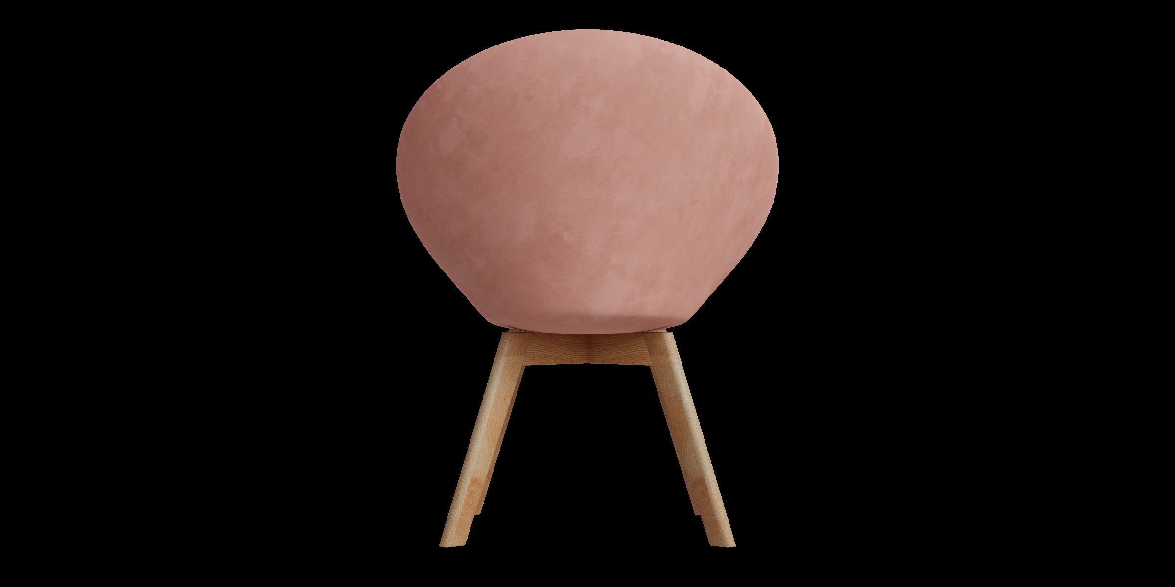 Velvet Round Accent Chair 3D model_5