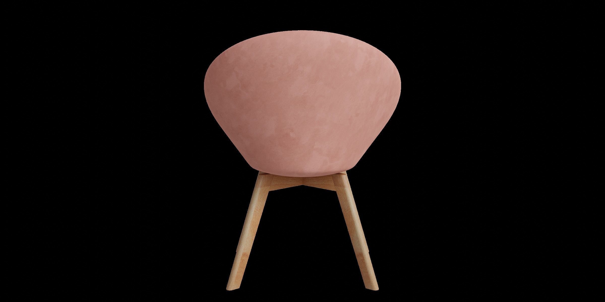 Velvet Round Accent Chair 3D model_9