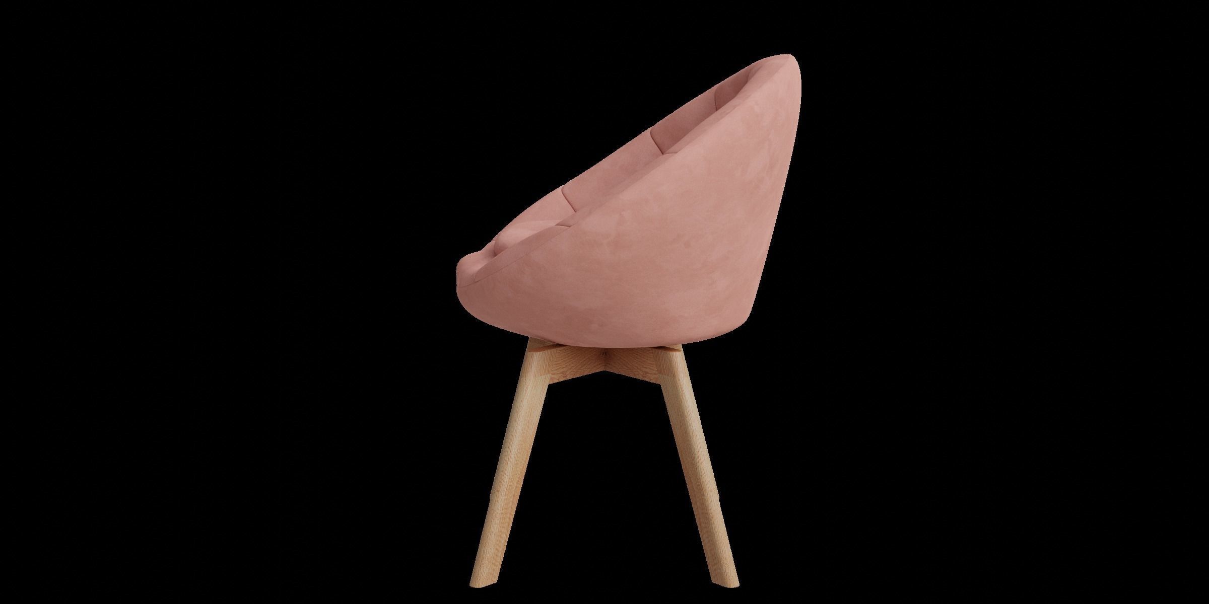 Velvet Round Accent Chair 3D model_10