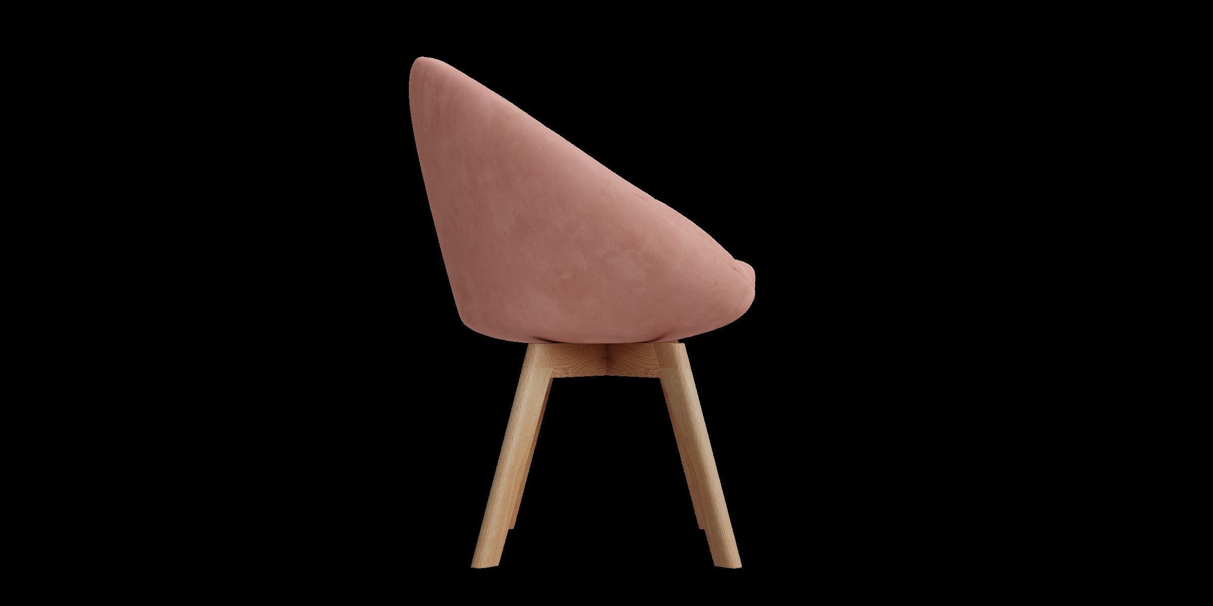 Velvet Round Accent Chair 3D model_4