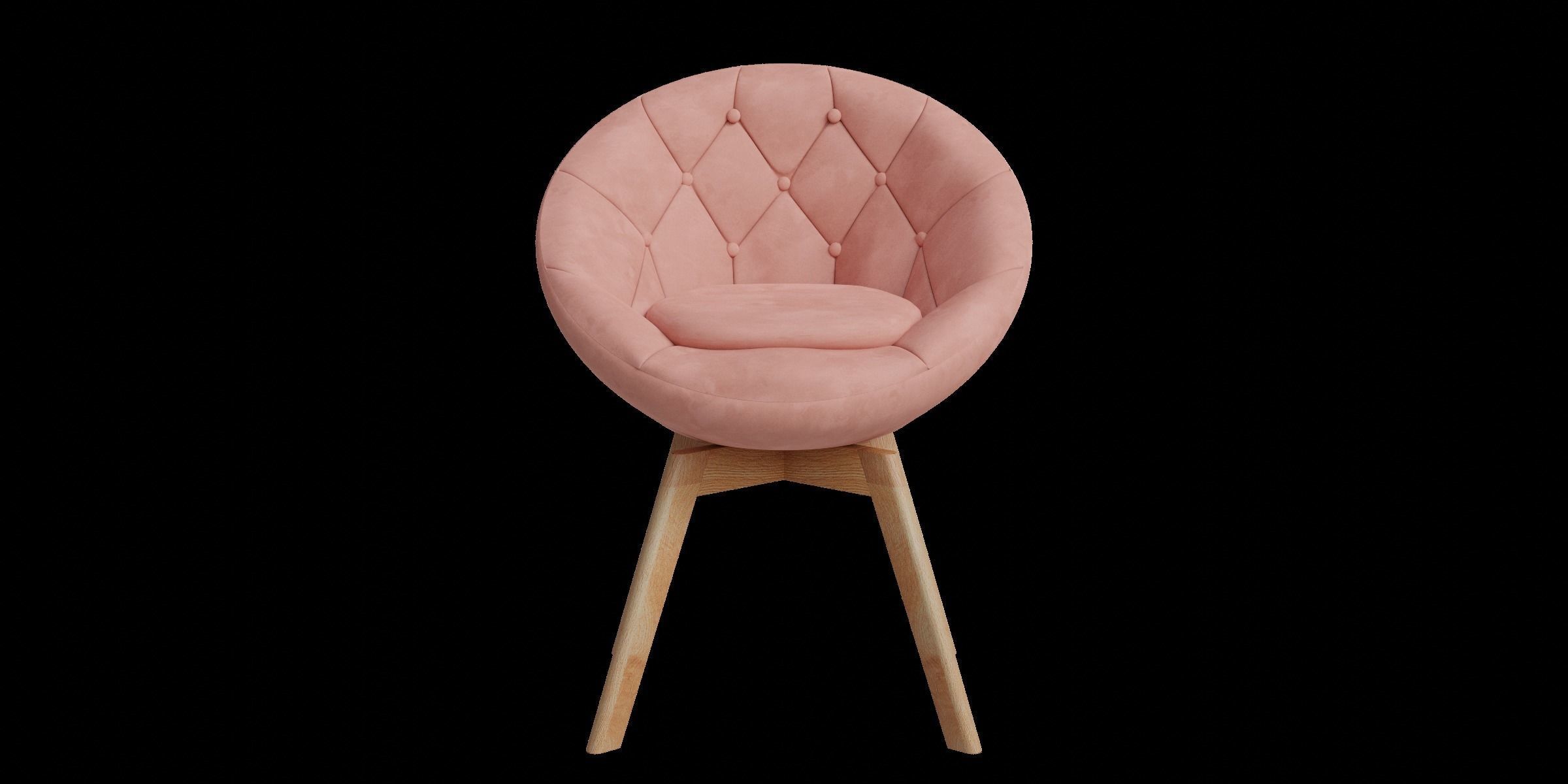 Velvet Round Accent Chair 3D model_7