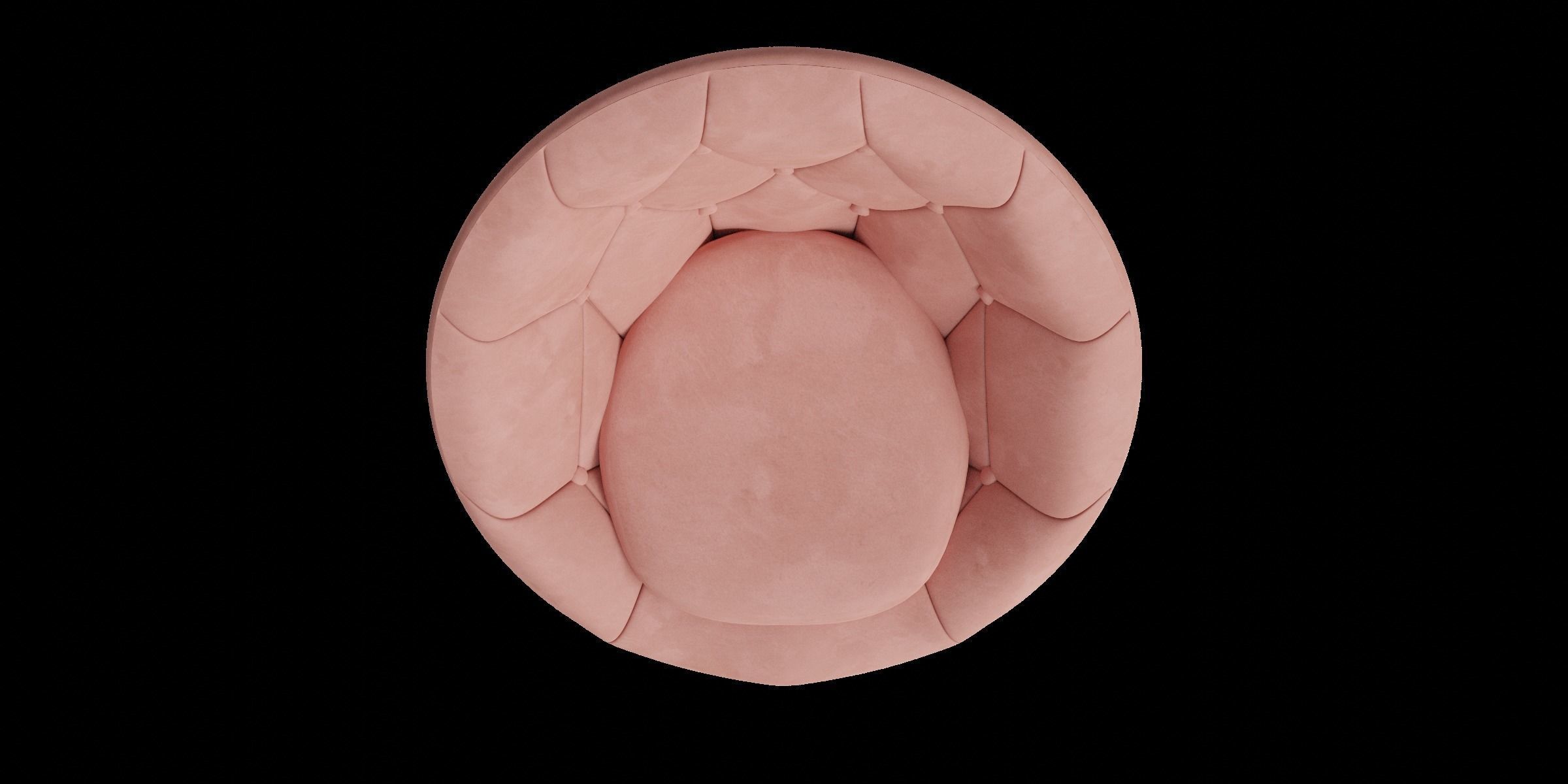 Velvet Round Accent Chair 3D model_1