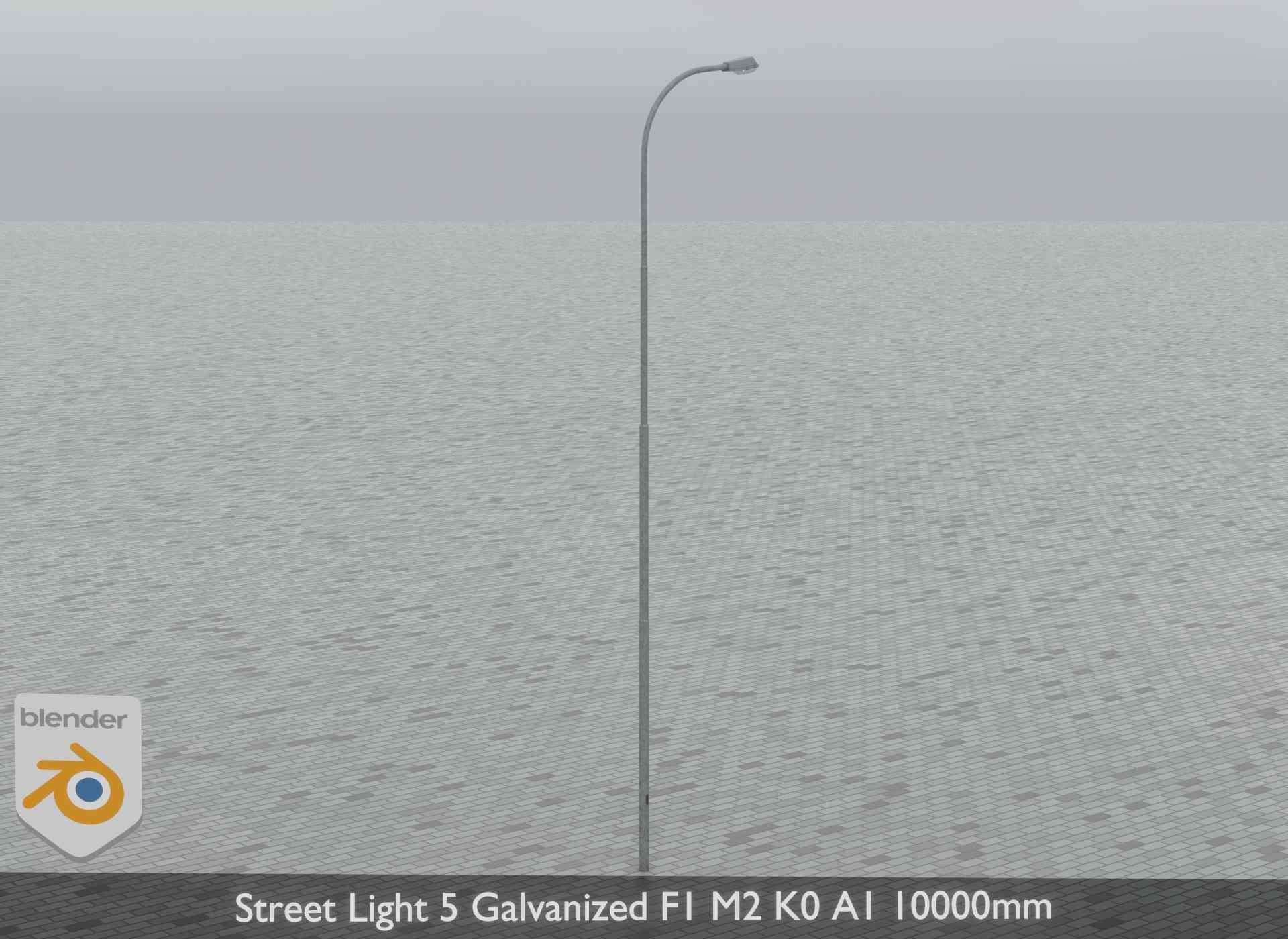 Street Light 5 Galvanized F1 M2 K0 A1 10000mm Low-poly 3D model_11