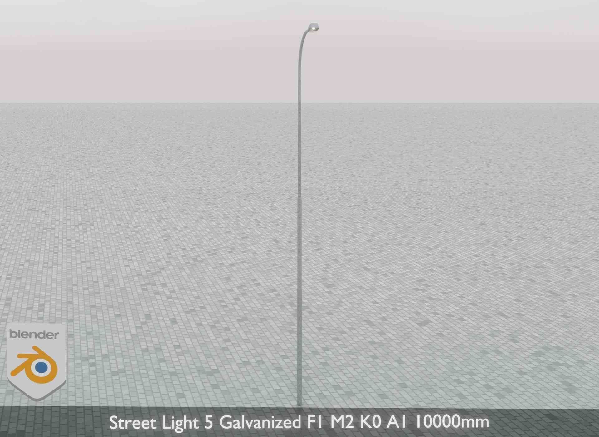 Street Light 5 Galvanized F1 M2 K0 A1 10000mm Low-poly 3D model_45